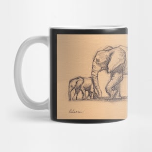 My Sweet Little Boy: Baby Elephant & Mama Pencil Sketch #15 Mug